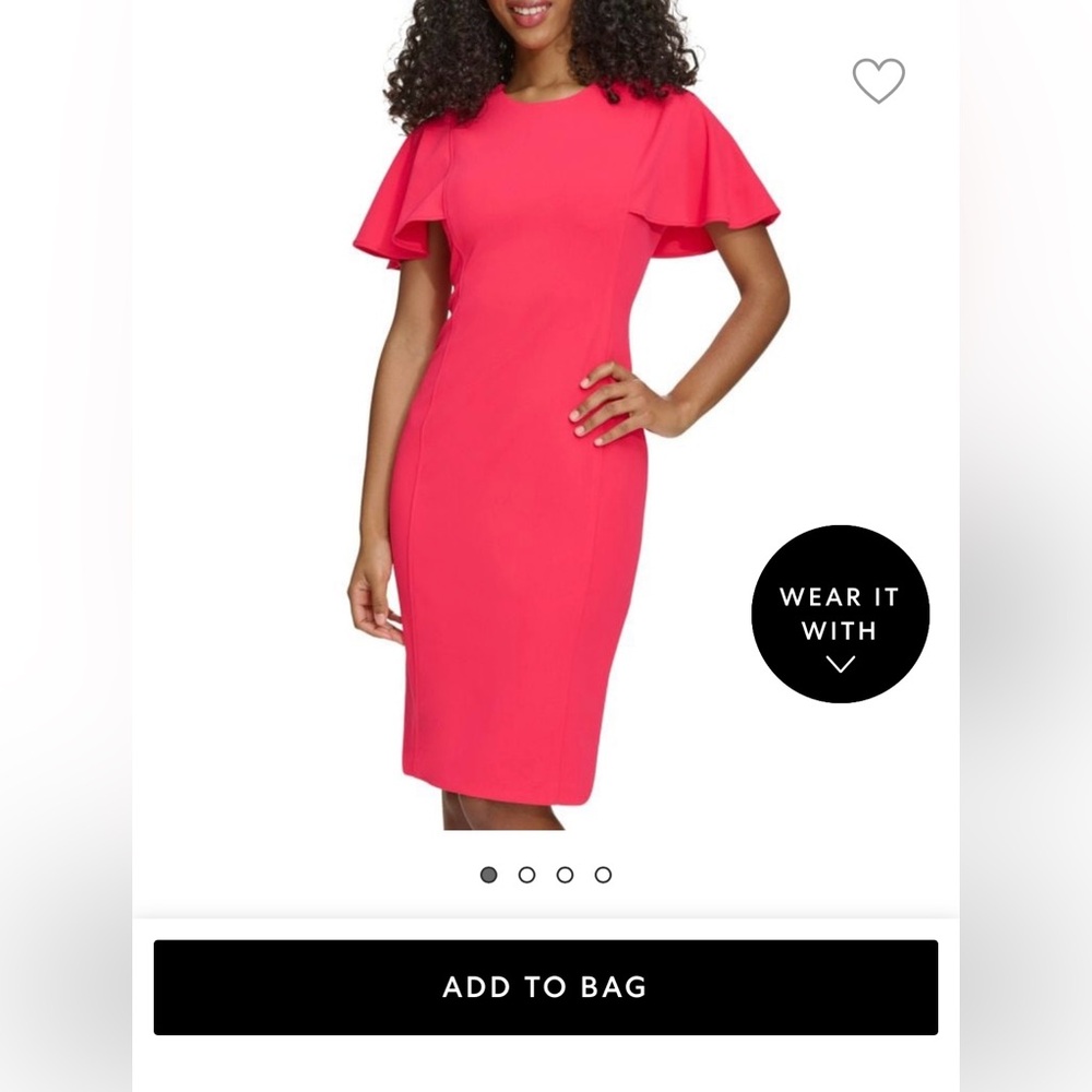 Calvin Klein Tiered Bell Sleeve Sheath Dress - Picture 3 of 8